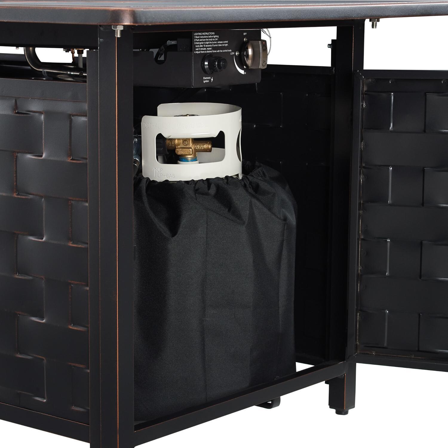 Ultimate Patio 63700 Magnolia Way 44-Inch Rectangular Aluminum Propane Gas Fire Pit - Tank Storage thumbnail