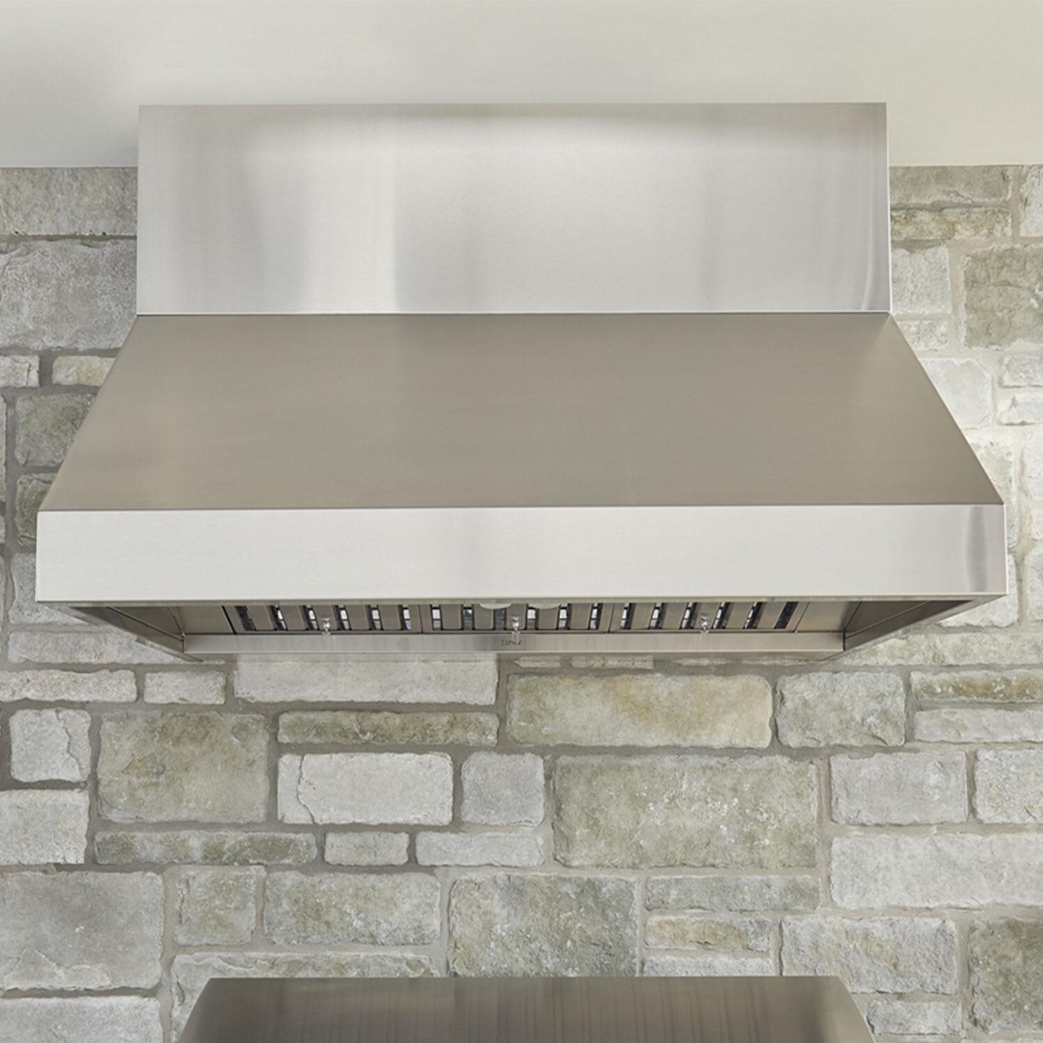 Zephyr AK0742BS Duct Cover for 42-Inch Cypress Hood - Wall Hood Installed In Island - Lifestyle thumbnail