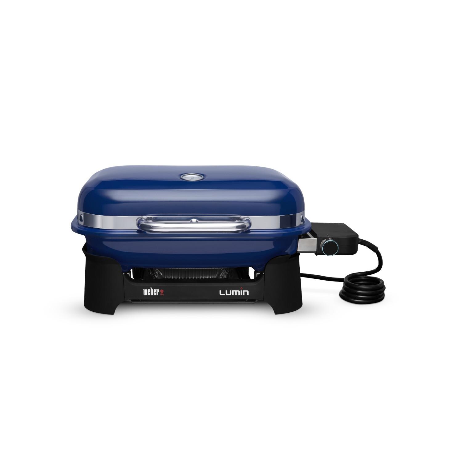 Weber 91300901 Deep Ocean Blue Lumin Compact Portable 1560 Watt Electric Grill thumbnail