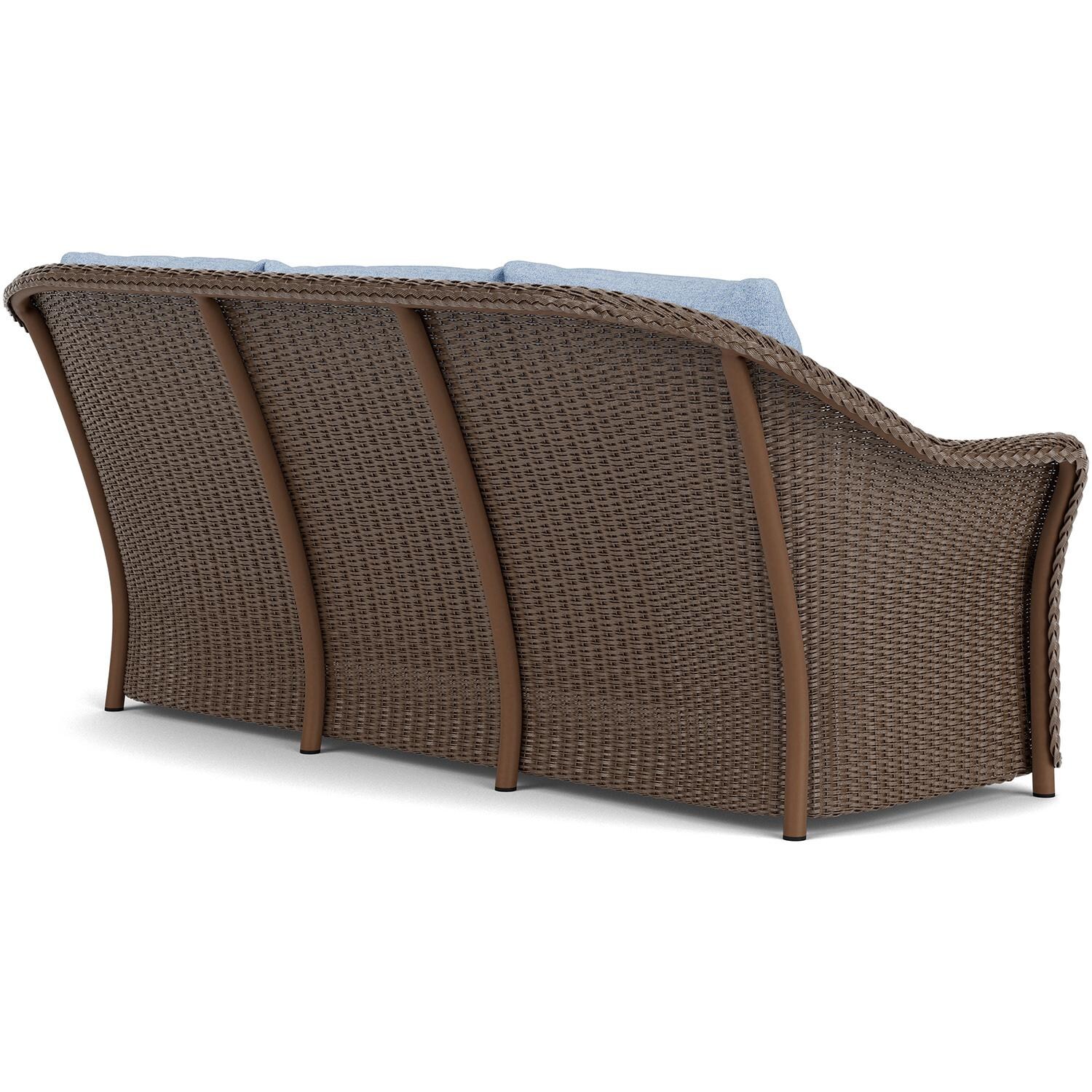 Lloyd Flanders Weekend Retreat Sofa in Bark Finish W/ Demo Skyway Fabric - Back Right thumbnail