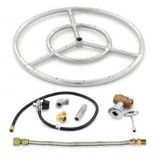 Lakeview Outdoor Designs Stainless Steel 18-Inch Three-Spoke Round Propane Double-Ring Burner W/ Connection Kit image