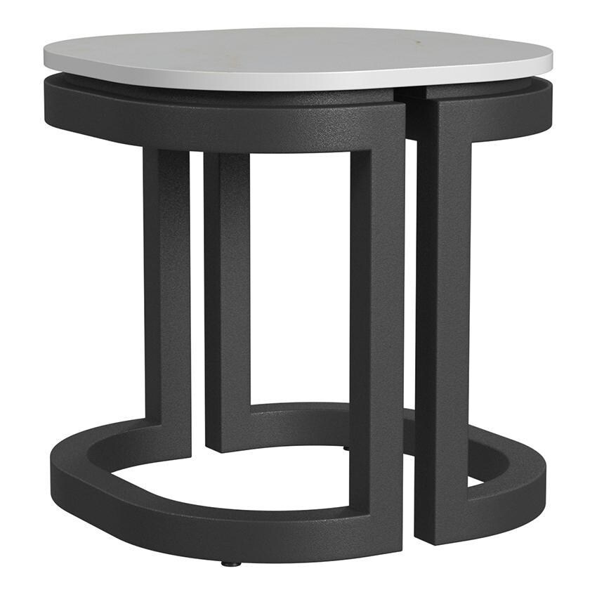 Malibu 22 Inch Black Aluminum End Table by Sunset West - White Background thumbnail
