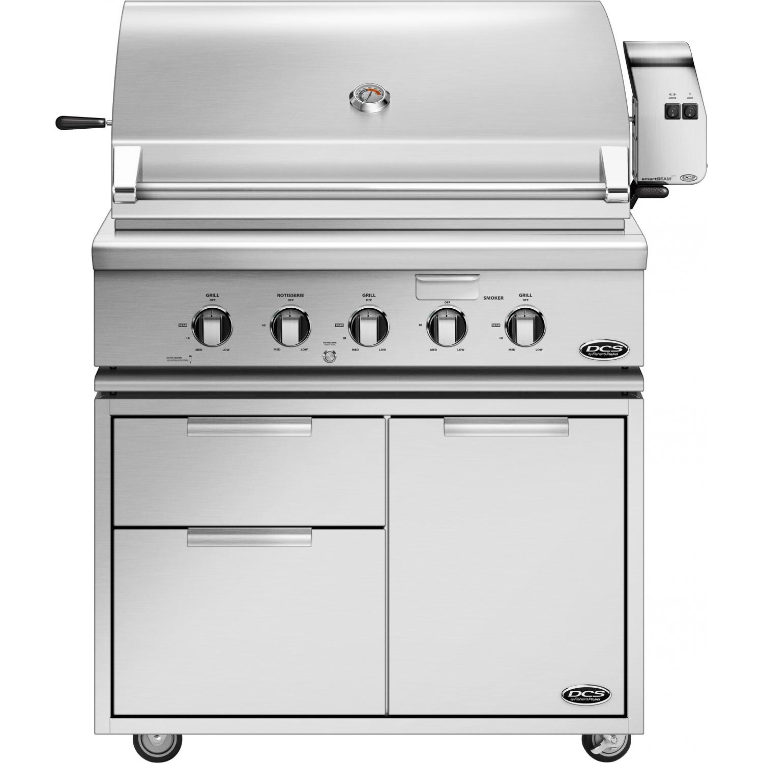 DCS Series 7 Traditional 36Inch Natural Gas Grill With Rotisserie On