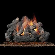 Rasmussen 30-Inch Bonfire Gas Log Set With Vented Natural Gas Custom Embers Pan Burner - Match Light image