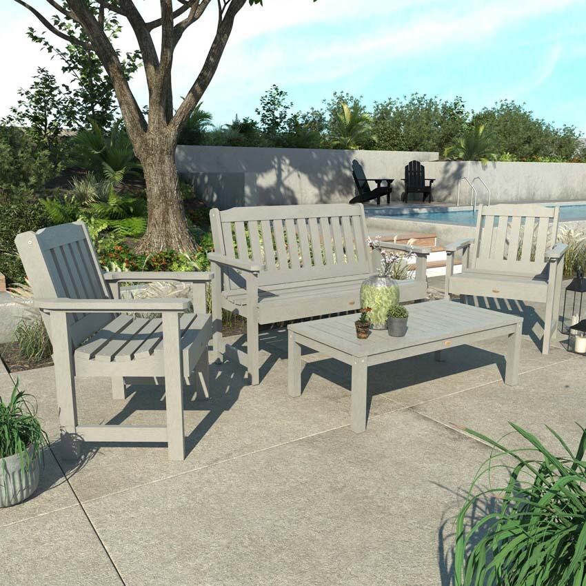 Hart Lane 4 Pc Set Polyresin Seating Set in Harbor Gray By Lakeview Outdoor Designs - Lifestyle thumbnail