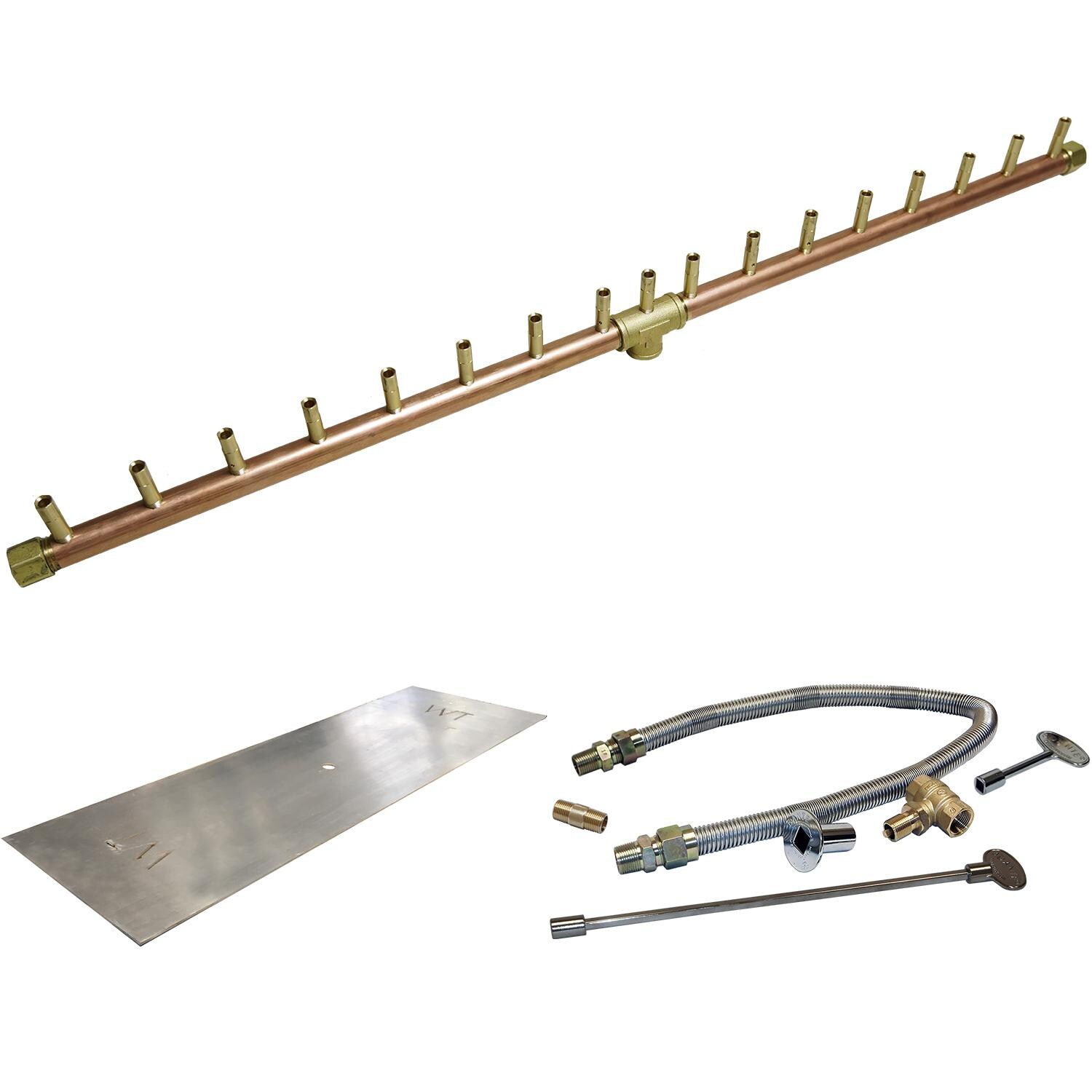 Warming Trends 40 X 8Inch Linear Natural Gas Fire Pit Burner Kit W/ 34