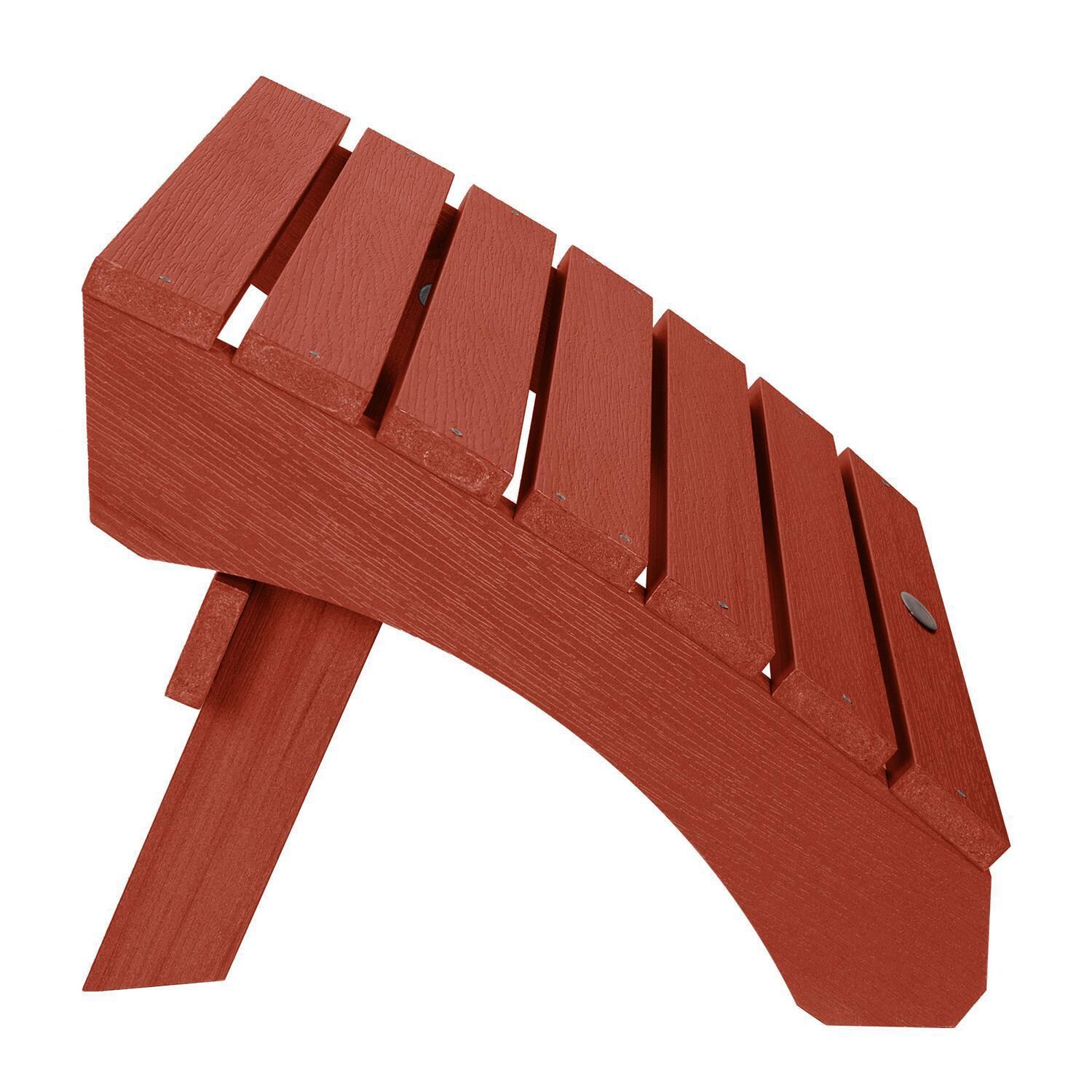 Lakeview Folding Adirondack Ottoman - Rustic Red - Side View thumbnail