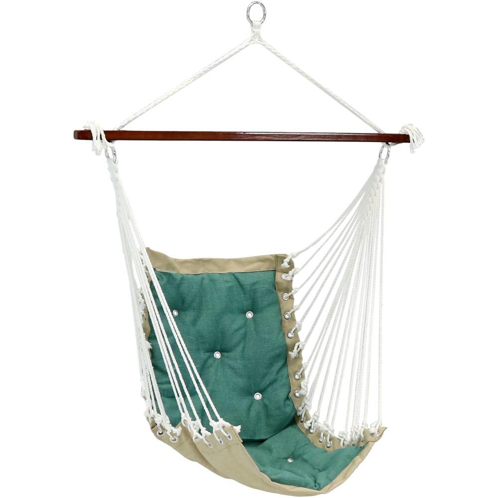 Sunnydaze Decor Tufted Victorian Hanging Hammock Swing - Sea Grass - LY-TFHS-SG image