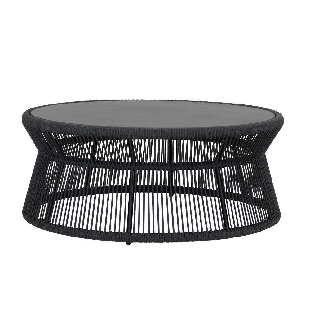Sunset West - 4101-CT - Milano 41-Inch Round Patio Coffee Table W/ Honed Absolute Granite Insert Top - White Background thumbnail