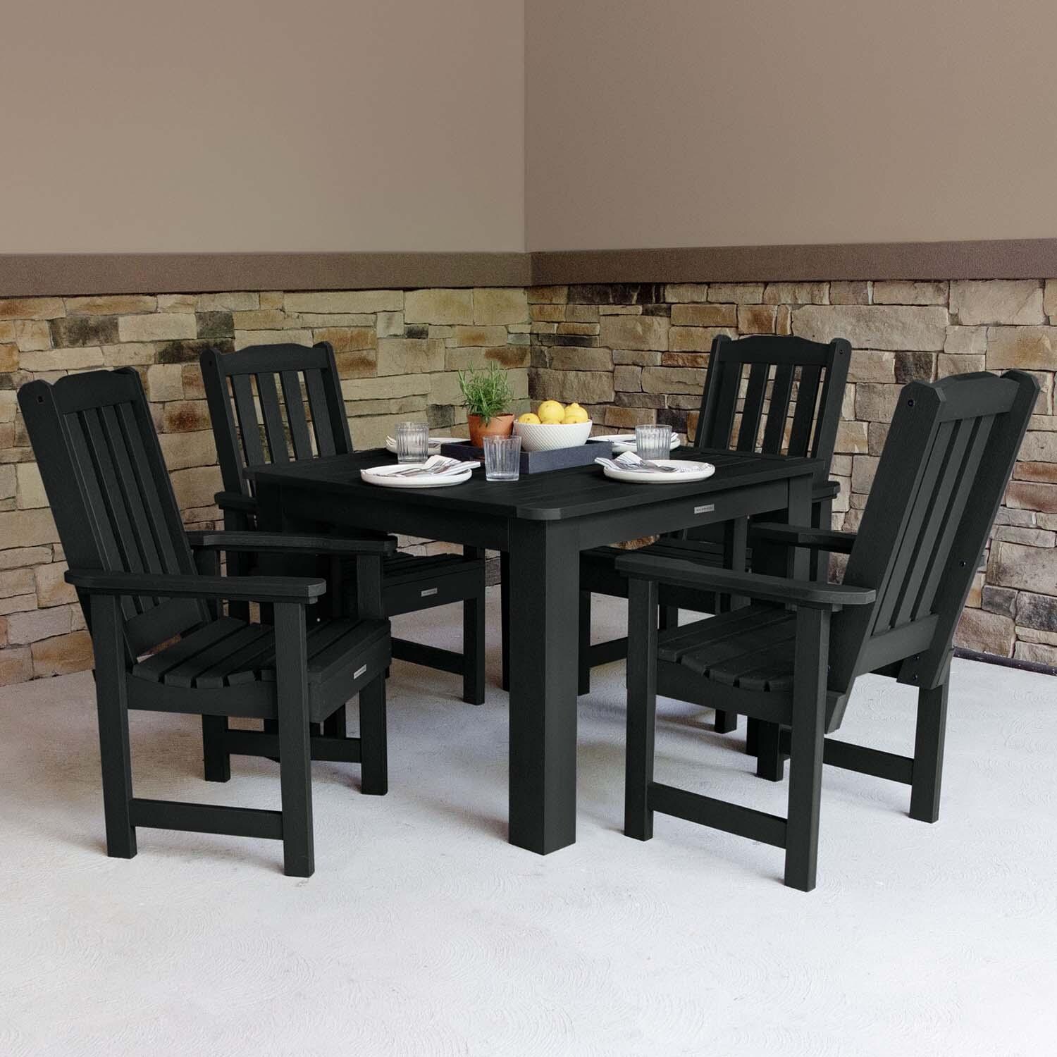 Hart Lane 5 Pc Square Dining Set in Black By Lakeview Outdoor Designs - Lifestyle thumbnail