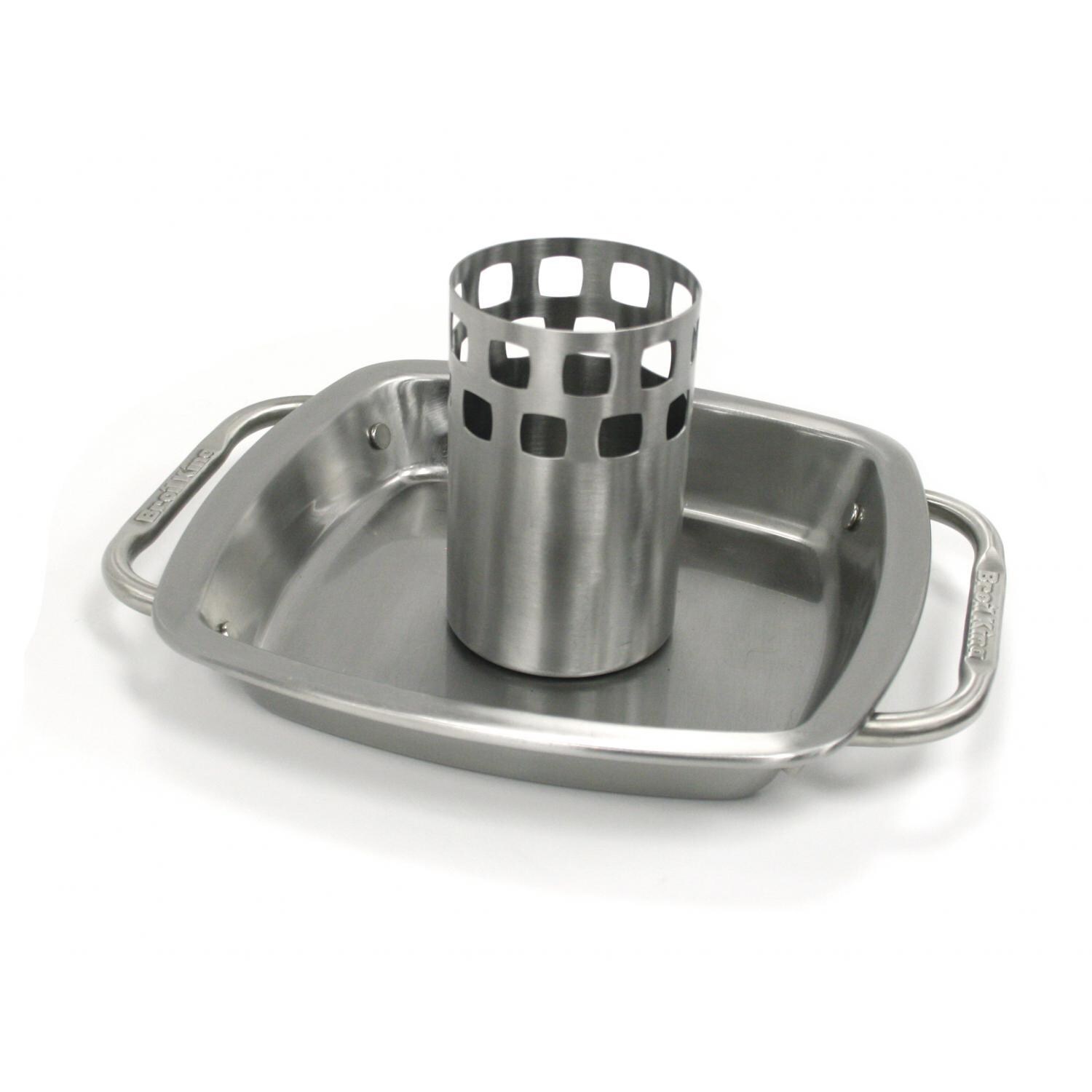 Broil King 9 X 11-Inch Stainless Steel Chicken Roaster With Pan - Full View thumbnail