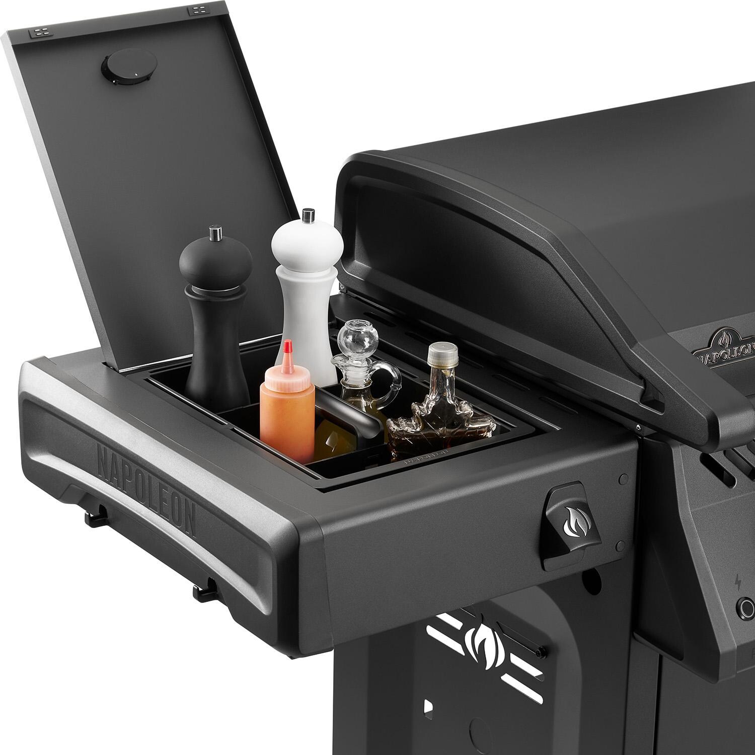 Napoleon RP30FTPK-PHM 30-in Propane Griddle - Side Shelf Storage - Detail thumbnail