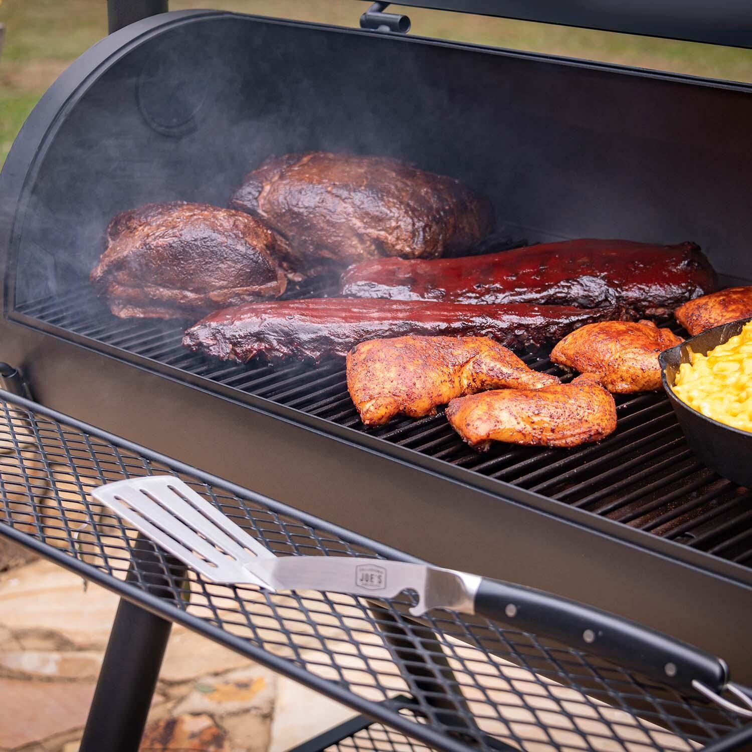 Oklahoma Joe's 13201747-50 Longhorn Offset Smoker - In Use - Lifestyle thumbnail