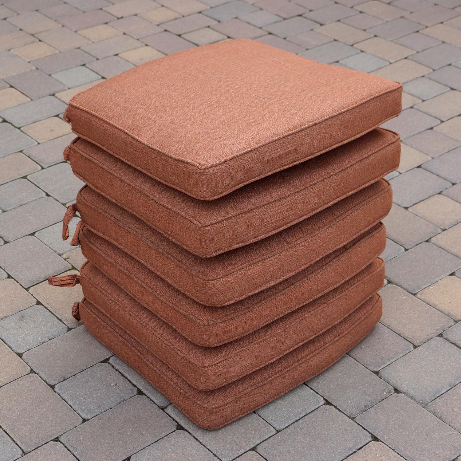 Darlee St. Cruz Replacement Dining Chair Cushion - Set of 6 - Spicy Chili