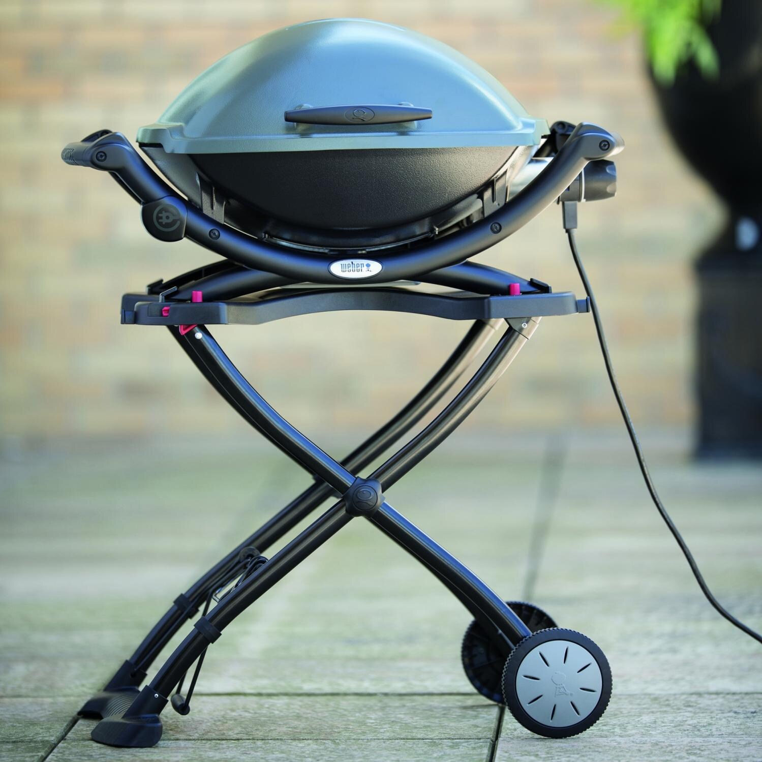 Weber Q 2400 Portable Electric Grill - Shown on Optional Cart thumbnail