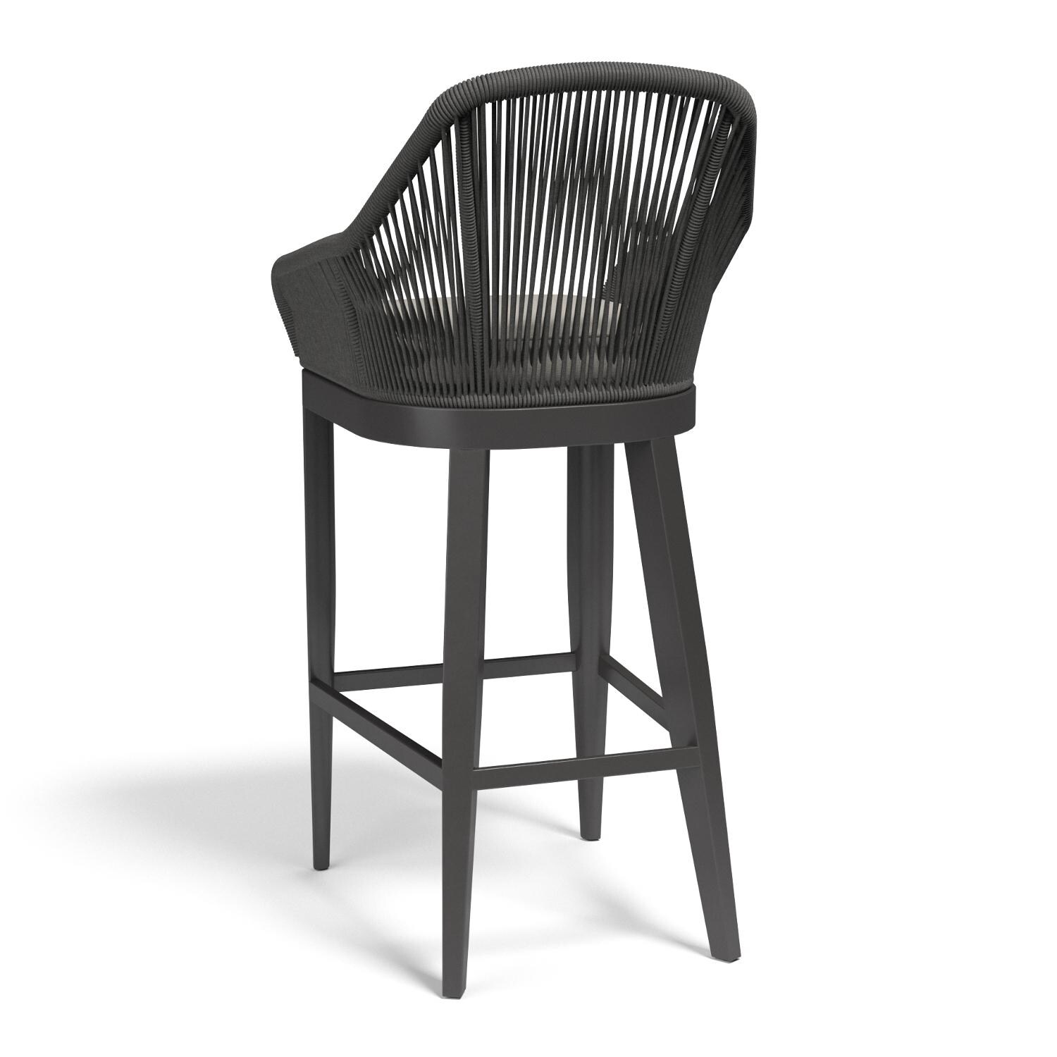 Sunset West - 4101-7B-57005 - Milano Olefin Rope & Aluminum Patio Barstool W/ Sunbrella Echo Ash Cushion - Rear View thumbnail