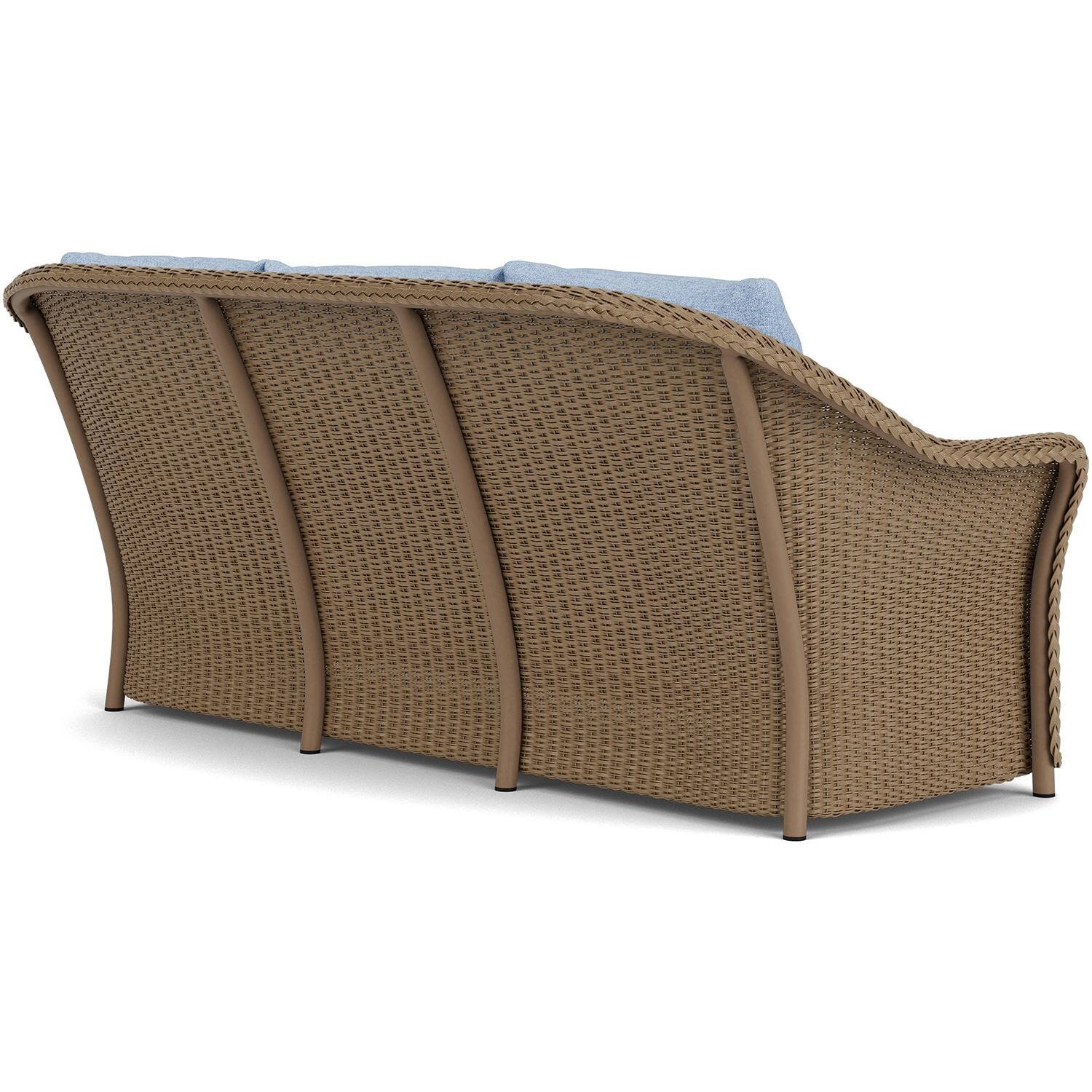 Lloyd Flanders Weekend Retreat Sofa in Fawn Finish W/ Demo Skyway Fabric - Back Right thumbnail