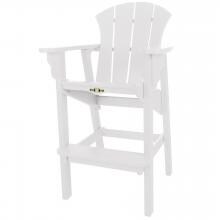 Pawleys Island Sunrise Poly Lumber Adirondack Patio Bar Stool - White