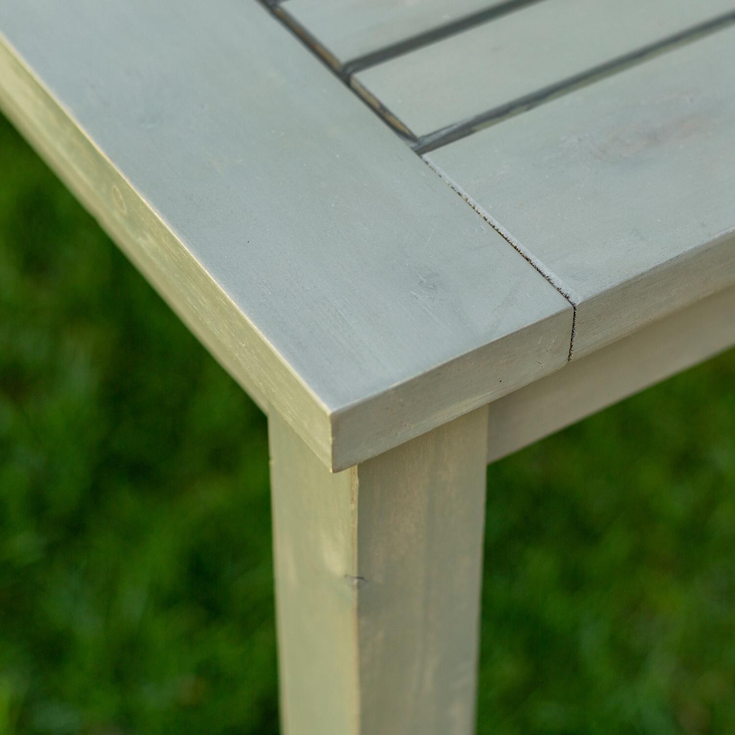 Ultimate Patio Camille Way 60 X 32 Inch Rectangular Acacia Patio Dining Table - Gray Wash - Table Top Detail thumbnail