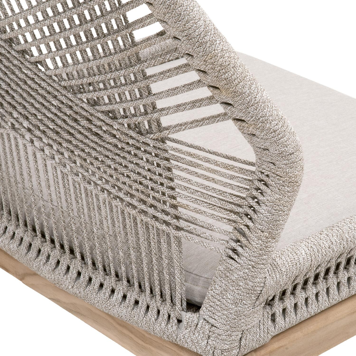 Lakeview Peninsula Way 2 Pc Woven Rope Dining Side Chair in Taupe & White - Rope Detail thumbnail