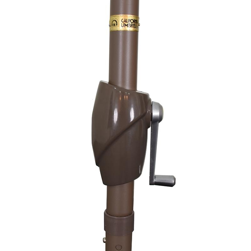 California Umbrella 7.5 Ft Octagonal Aluminum Push Button Tilt Patio Umbrella W/ Crank Lift & Aluminum Ribs - Crank Housing Detail