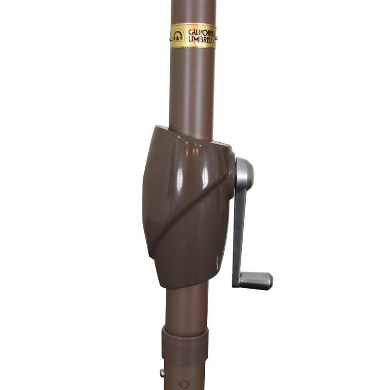 California Umbrella 7.5 Ft Octagonal Aluminum Push Button Tilt Patio Umbrella W/ Crank Lift & Aluminum Ribs - Crank Housing Detail
