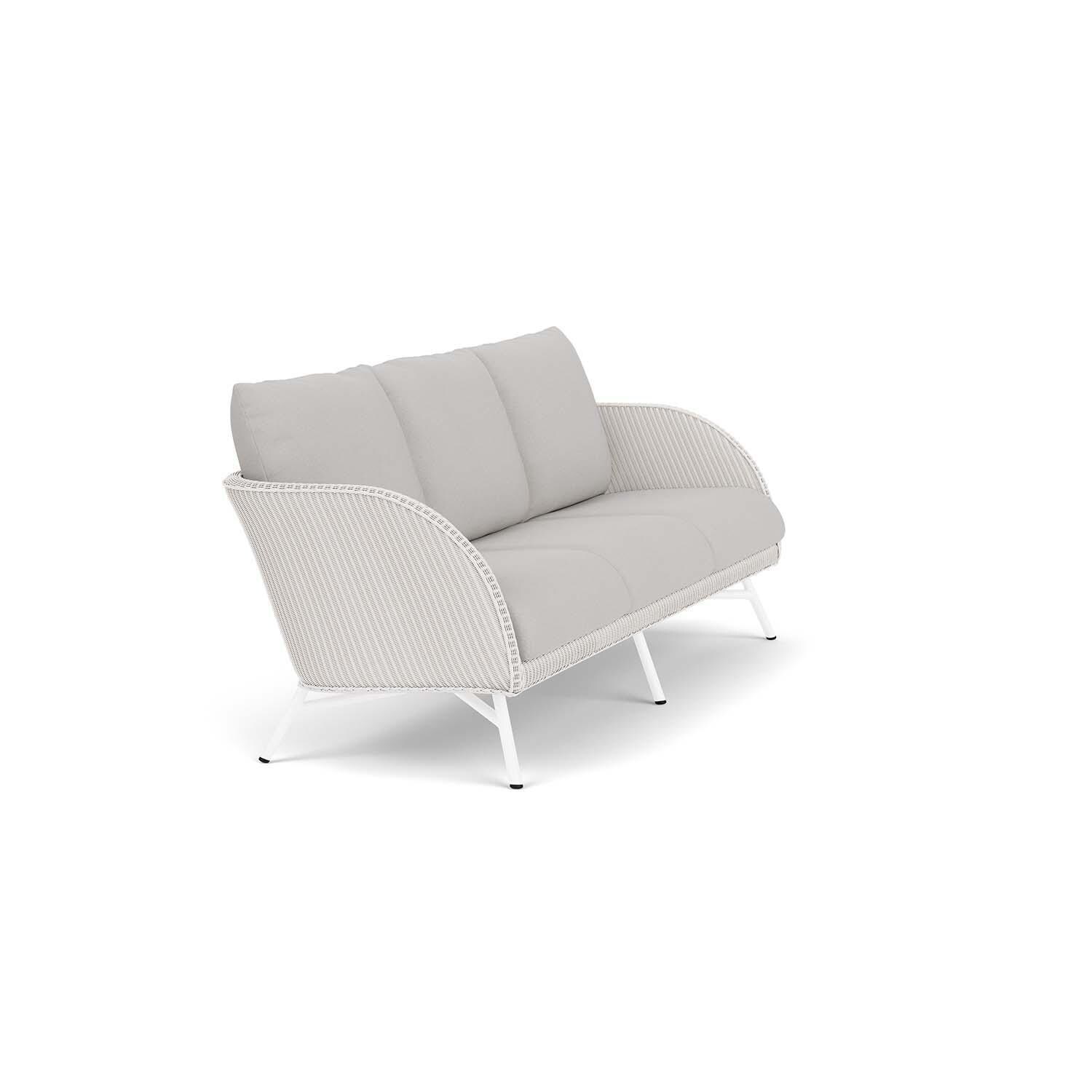 Lloyd Flanders Essence Sofa W/Tundra Dove Fabric - White Finish - Angled thumbnail