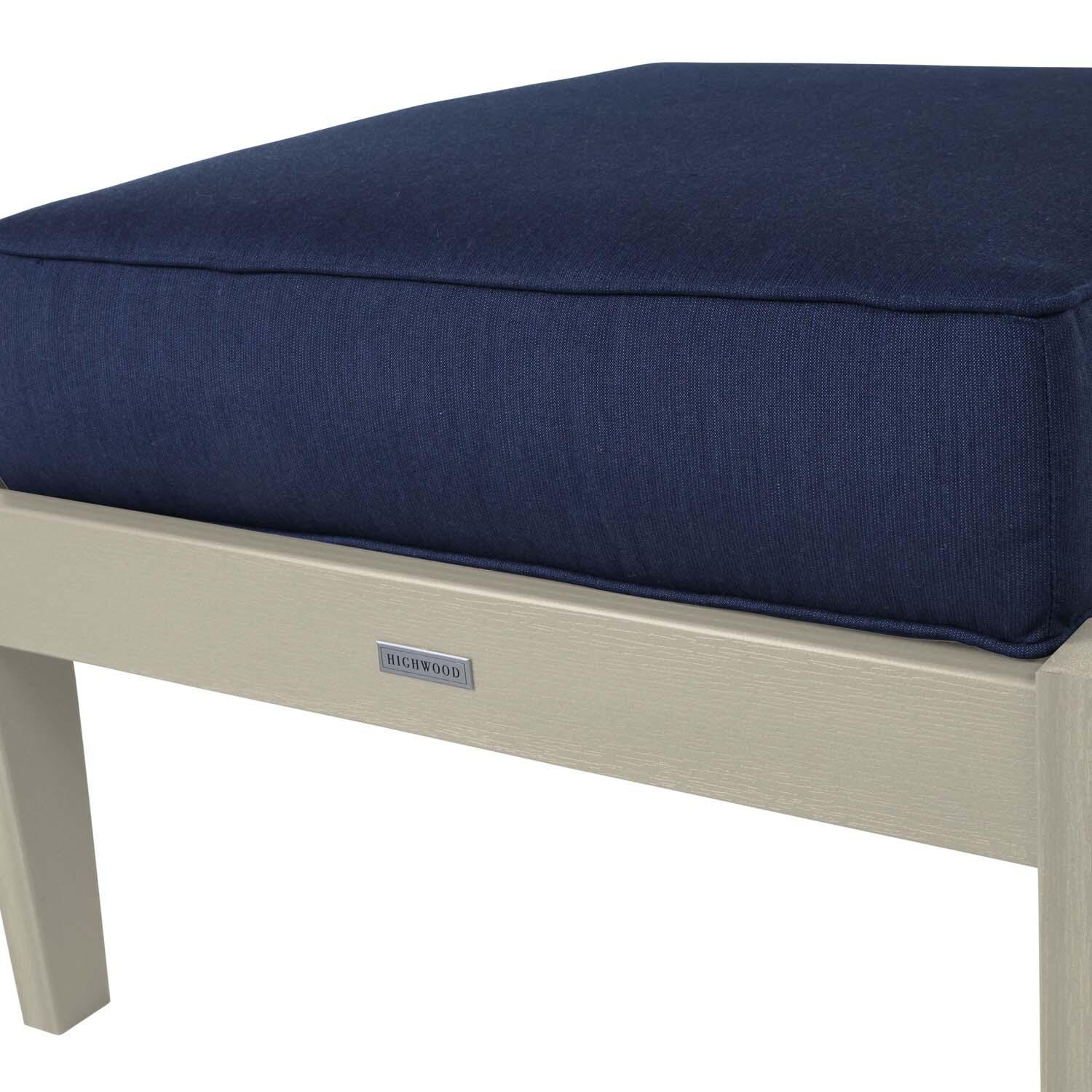 Blushing Bay Recycled Plastic Ottoman in Spectrum Indigo/Whitewash by Lakeview Outdoor Designs - Frame - Detail thumbnail