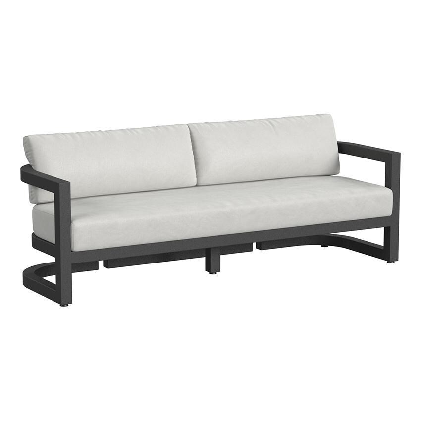 Malibu 3 Person Aluminum Sofa in Black/Soothe Pearl by Sunset West