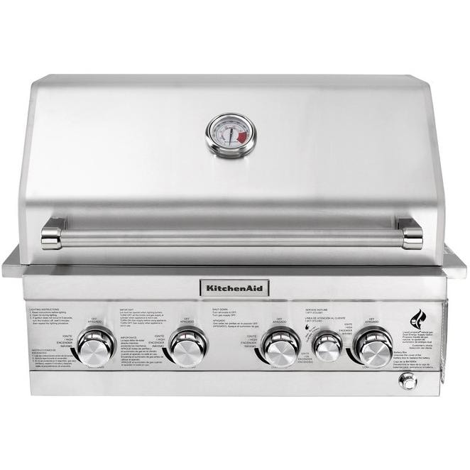 KitchenAid 30Inch BuiltIn Natural Gas Grill With Rear Burner (Ships