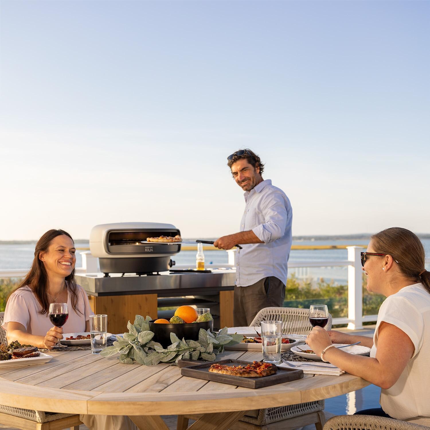 Everdure EKILN1SUS 1-Burner KILN Pizza Oven - Stone - Baking Pizza - Lifestyle thumbnail