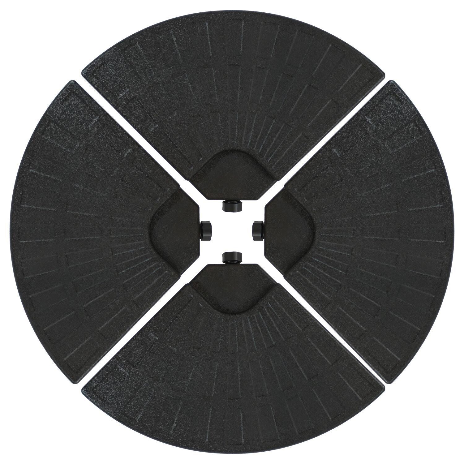 Ultimate Patio 200 Lb Water/Sand Fillable Textured Design Cantilever Umbrella Base Weights - Black - Set of 4