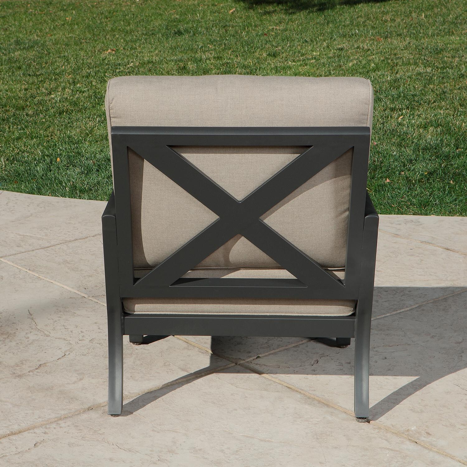 Lakeview Outdoor Designs Lake Charles 6 Piece Aluminum Patio Conversation Set - Patio Club Chair Back thumbnail