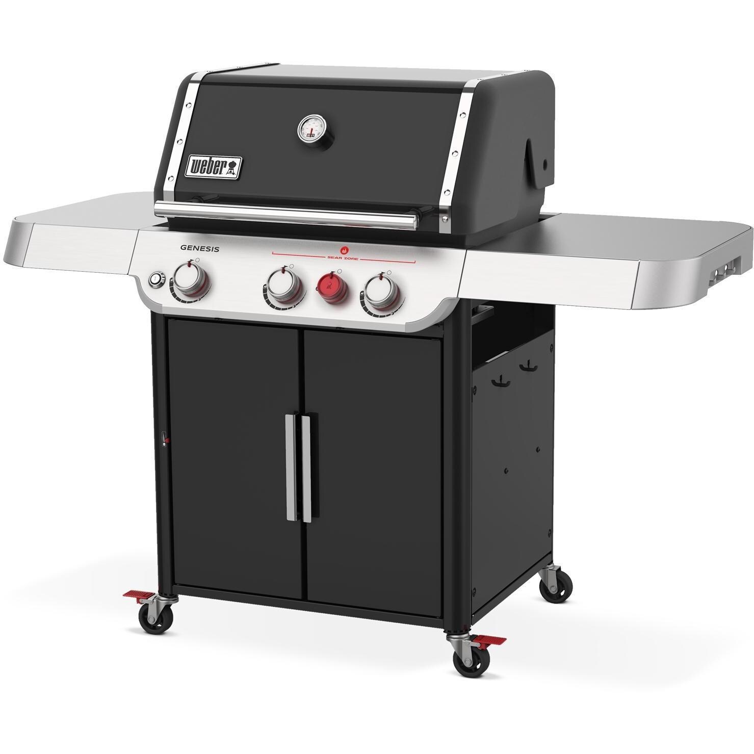 Weber GENESIS 35310001 E-325s Propane Gas Grill with Sear Burner - Black - Right-Side Angled View - White Background thumbnail