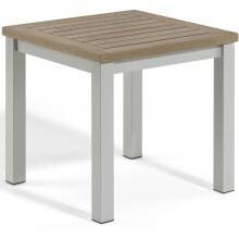Travira Aluminum End Table W/ Tekwood Vintage Top By Oxford Garden