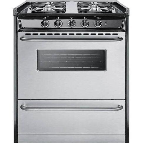 Summit Professional 30-Inch 4-Burner Slide-In Gas Range - Stainless Steel - TNM21027BFRWY