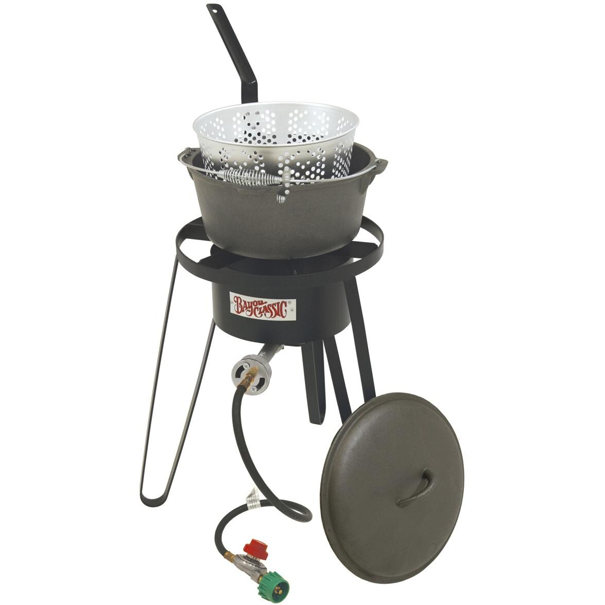 Bayou Classic Stoves Cast Iron Fish Fryer With High Pressure Outdoor