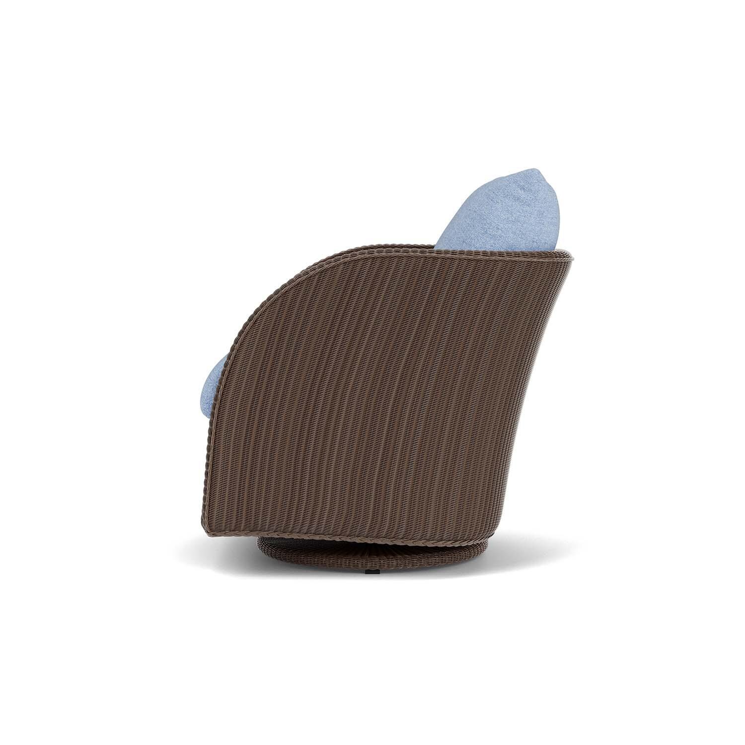 Lloyd Flanders Essence Swivel Glider Lounge Chair W/Demo Skyway Fabric - Bark Finish - Side thumbnail