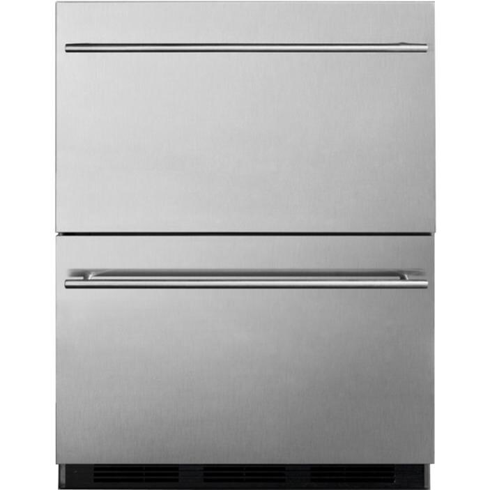 Summit Commercial 24-Inch 3.1 Cu. Ft. ADA Compliant Outdoor Rated Refrigerator Drawers - Stainless Steel - SP6DS2DOS7ADA