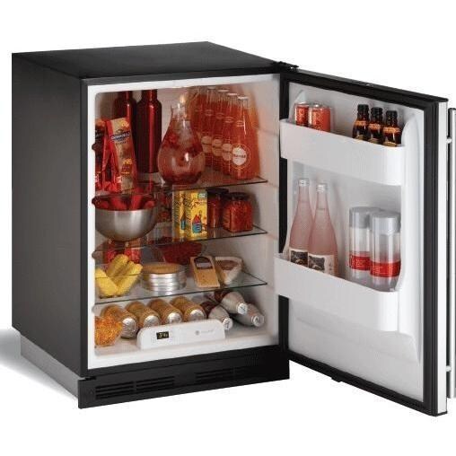 U-Line 5.3 Cu. Ft. Compact Refrigerator With Left Hinge - 1175RS - Open View (Right Hinge Shown) thumbnail
