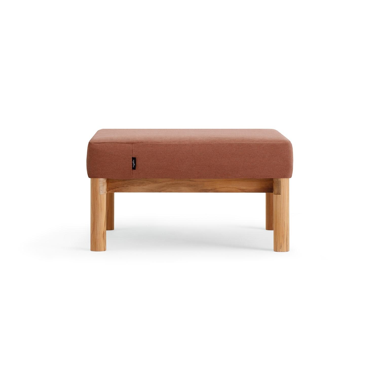 Neighbor OTTO1 - RU Teak Ottoman W/ Sunbrella Cushion - Side View thumbnail