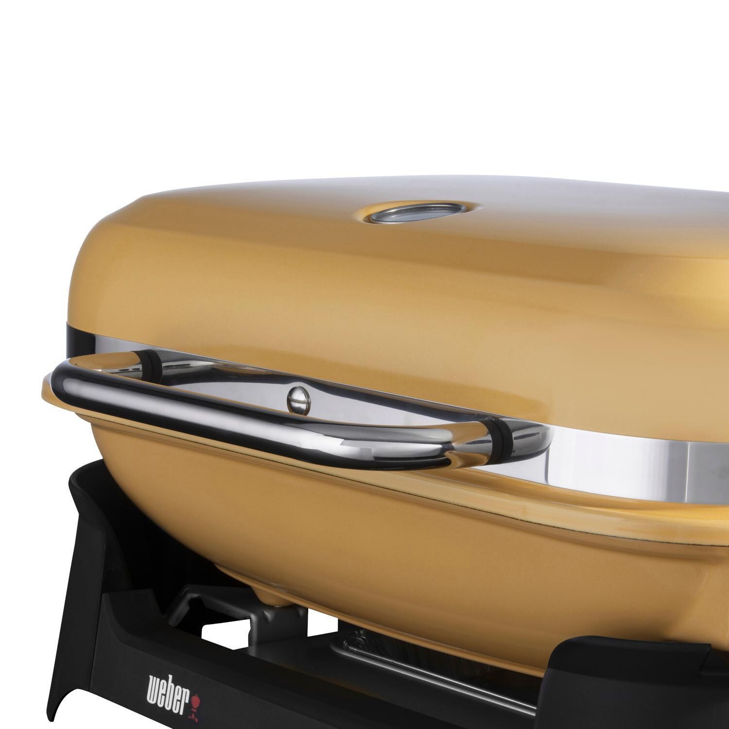 Weber 92280901 Golden Yellow Lumin Portable 1560 Watt Electric Grill - Front Handle - Detail thumbnail