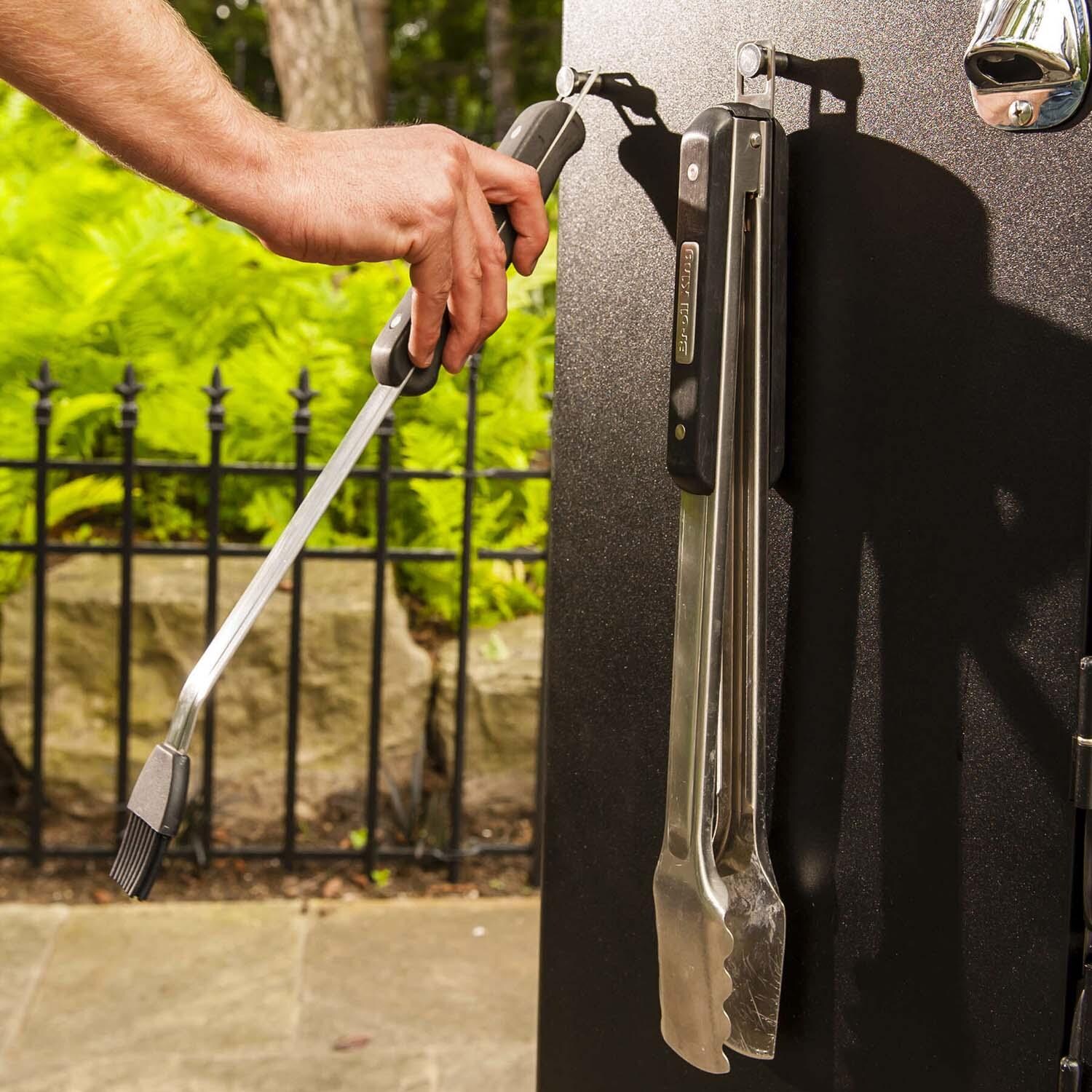 Broil King 28-Inch Smoke Vertical Charcoal Smoker - Black - Tool Hooks - Detail thumbnail