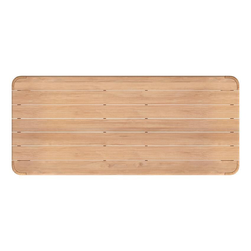 Cabo 7 Pc Teak Dining Set w/ Teak Table By Sunset West - Dining Table - Top View - White Background thumbnail