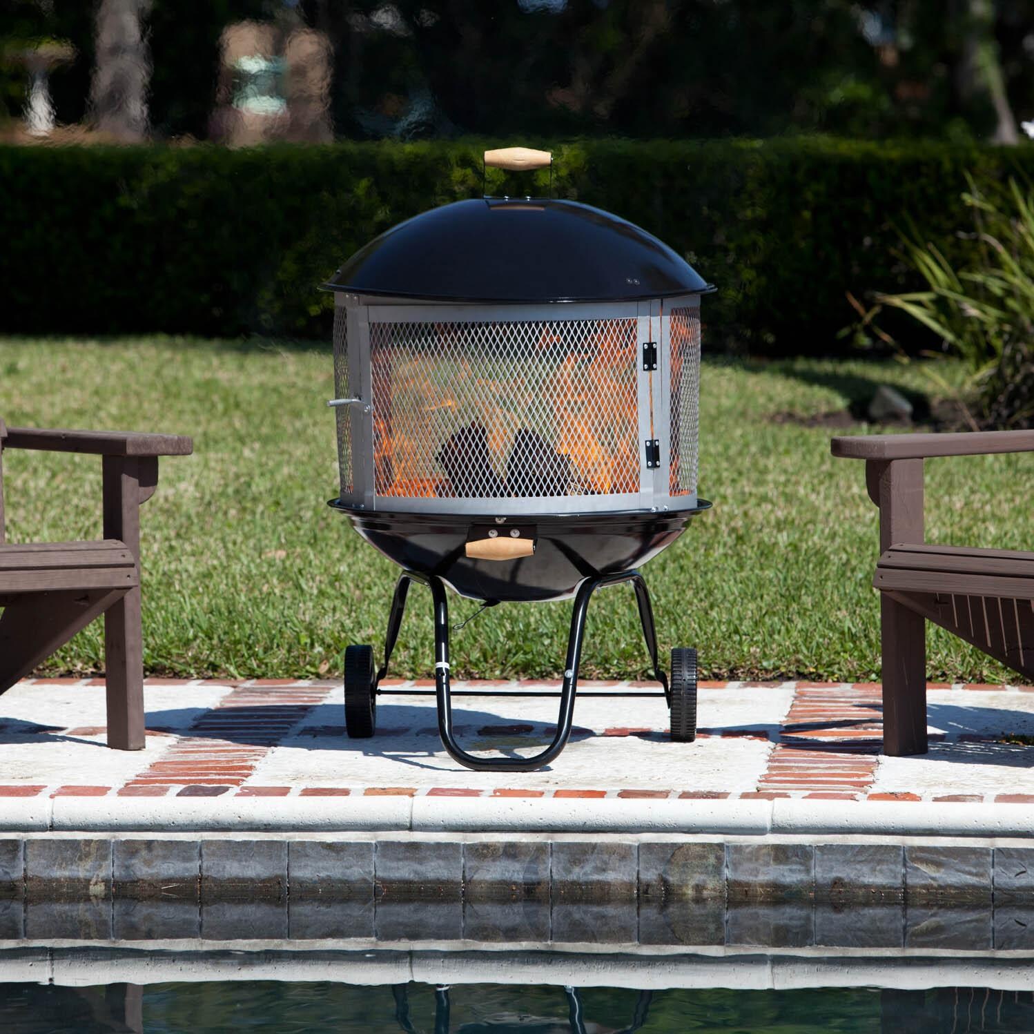Ultimate Patio 28-Inch Wood-Burning Fire Pit - Burning Alternate View thumbnail