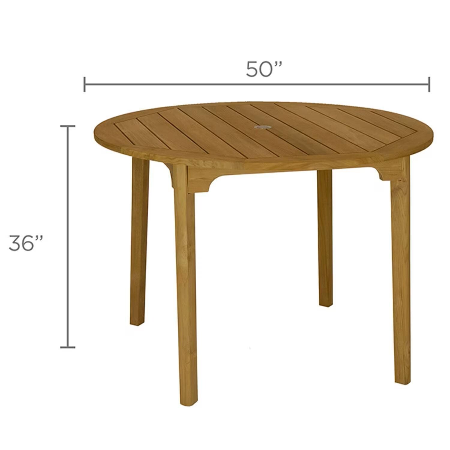 Admiral 5 Pc Counter Height Dining Set in Brown Sand by Royal Teak Collection - Round Counter Height Table - Dimensions - Diagram thumbnail