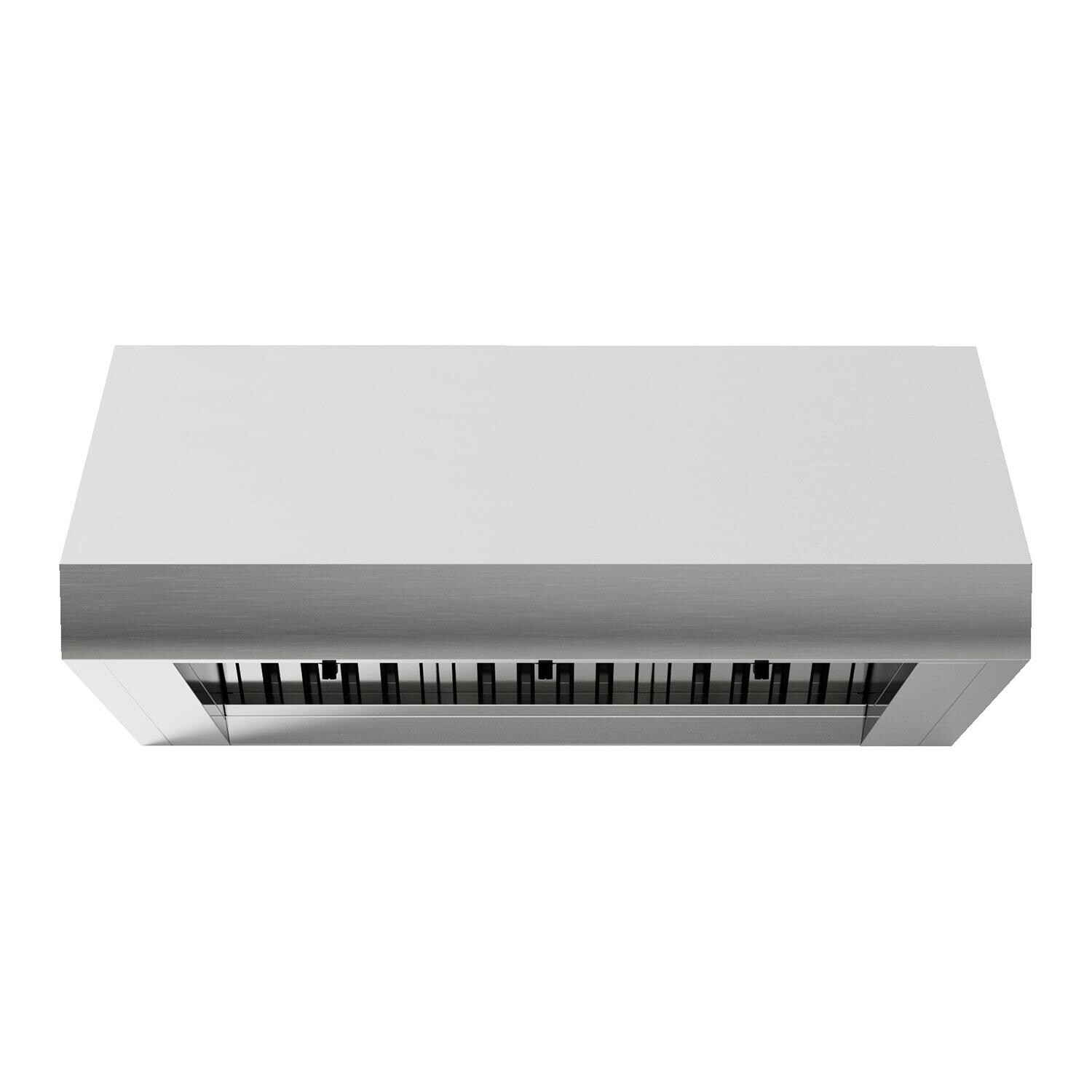 XO Appliance XOGV42S 42-in 1200 CFM Vent Hood w/ LED Lighting & Pro Baffle Filters - White Background thumbnail