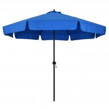 Astella 9 Ft. Aluminum Push Tilt Patio Umbrella W/ Crank Lift and Valence - Black Frame / Polyester Pacific Blue Canopy
