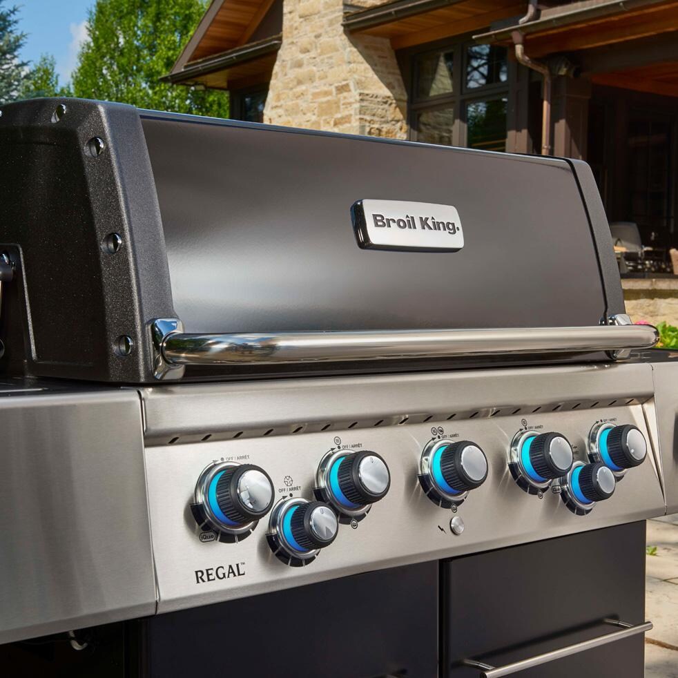 Broil King 688244 Regal Q 590 Pro IR Propane Grill - Up Close in Yard - Lifestyle thumbnail