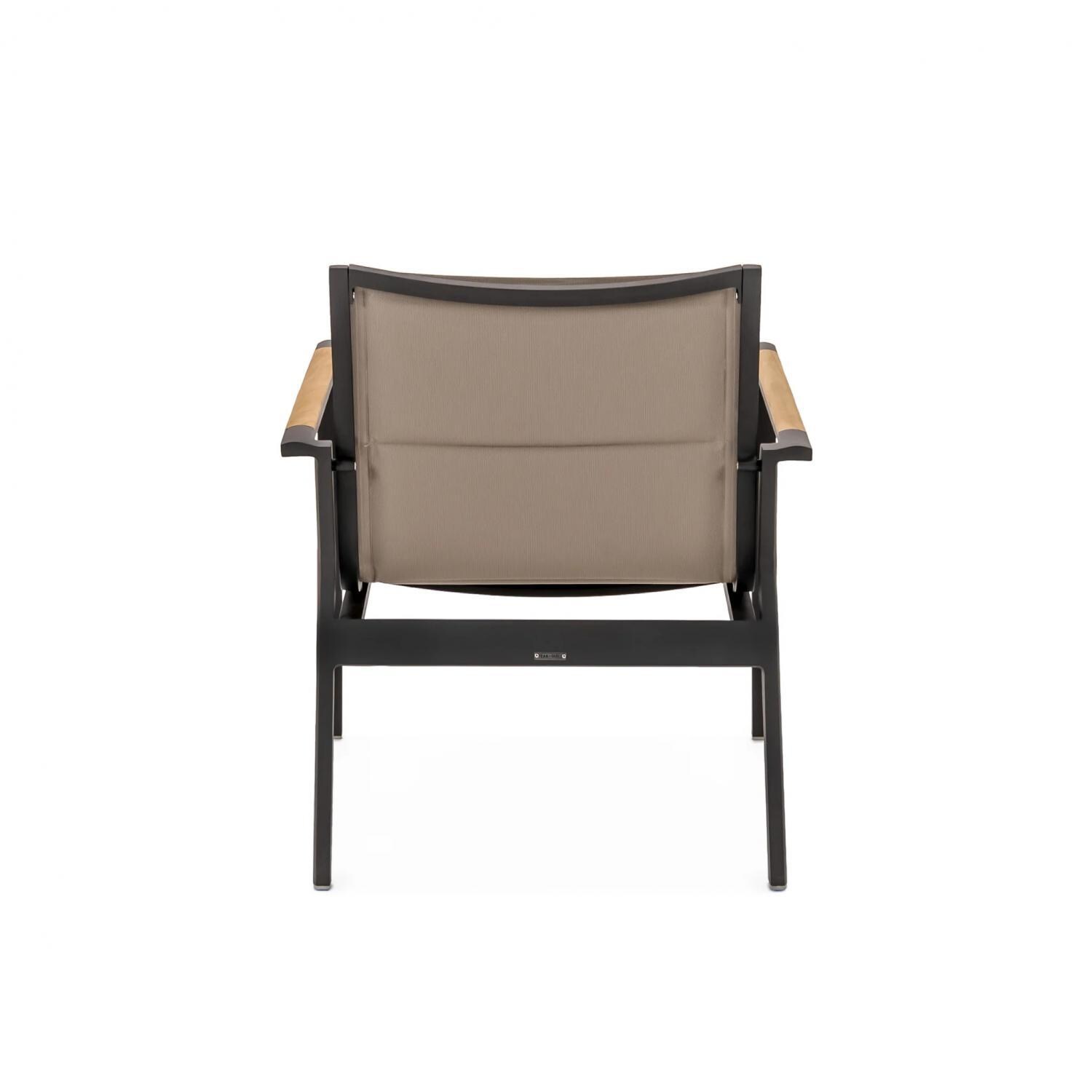 Teak + Table Barbados Stacking Club Chair in Asteroid - Back - White Background thumbnail